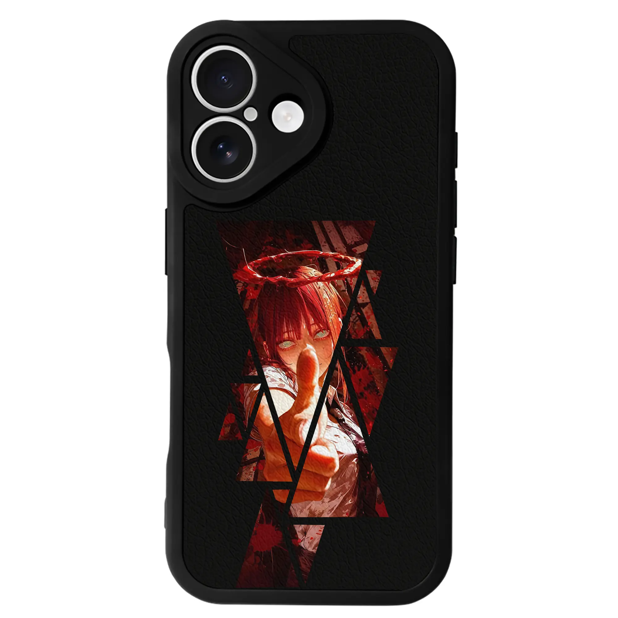 チェンソーマン グッズ,マキマ - IPhone 16シリーズ対応 ・ シリコンスマホケース ・ レザー調 ・ 高精度フィット ・ 耐衝撃 ・ ワイヤレス充電対応 ・ 精密カット